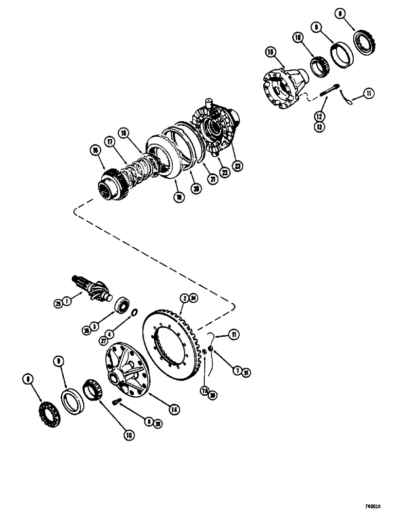 Схема запчастей Case 825 - (162) - PR130 DIFFERENTIAL, NO-SPIN, PINION, RING GEAR AND DIFFERENTIAL CASE (03) - TRANSMISSION