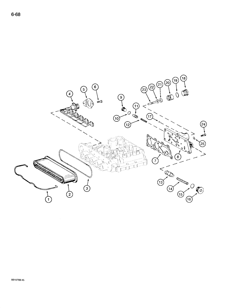 Схема запчастей Case 721 - (6-68) - TRANSMISSION ASSEMBLY, CONTROL VALVE, P.I.N JAK0022758 & AFTER (06) - POWER TRAIN