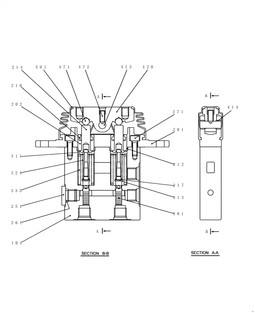 Схема запчастей Case CX36B - (HC825-01[1]) - PILOT VALVE - COMPONENTS (35) - HYDRAULIC SYSTEMS