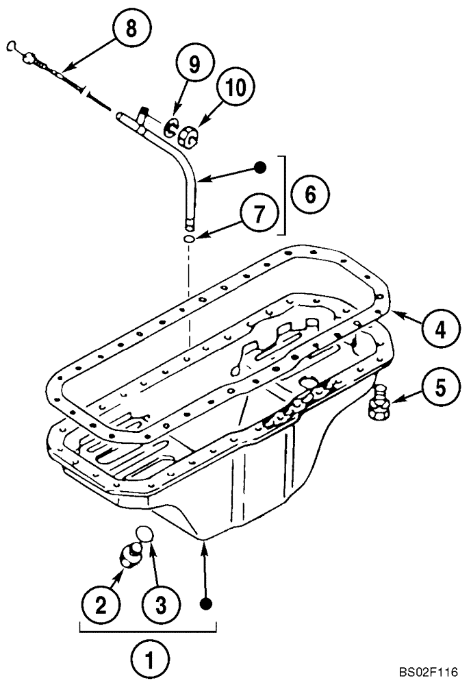 Схема запчастей Case CX210N - (02-12) - OIL PAN - P.I.N. DAC0721099 - DAC0721962 (02) - ENGINE