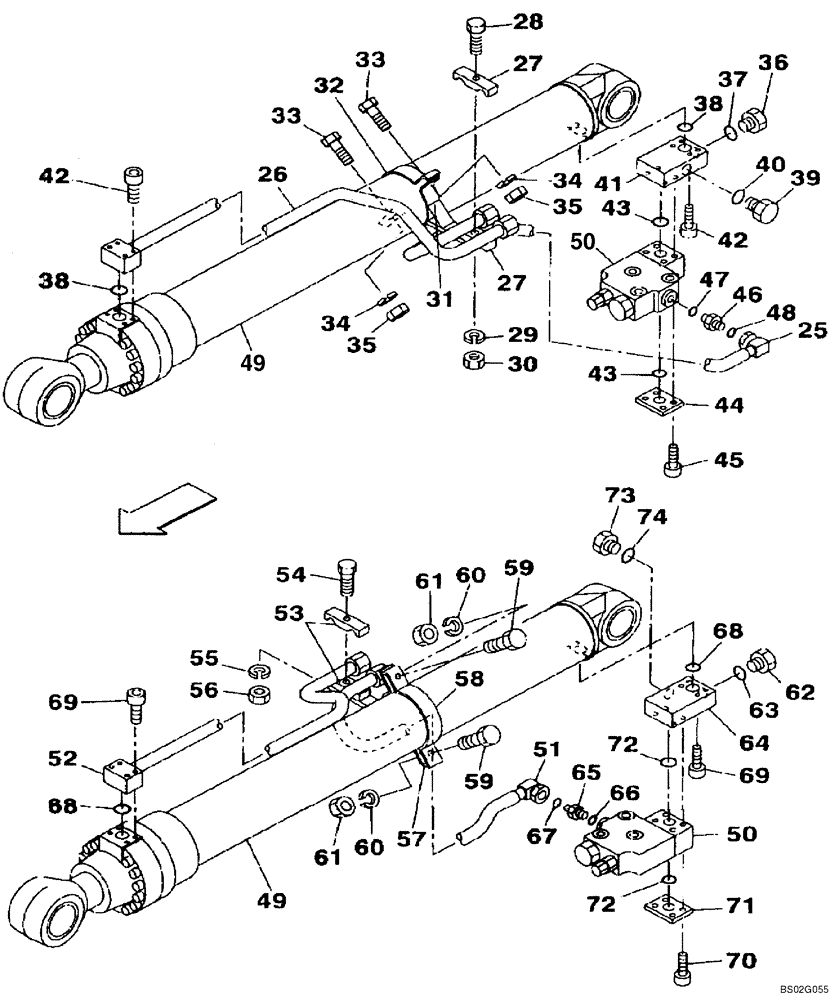 Схема запчастей Case CX210N - (08-10B) - HYDRAULICS - BOOM CYLINDER, MODELS WITH LOAD HOLD (08) - HYDRAULICS