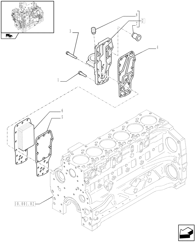 Схема запчастей Case F4DFE613C A005 - (10.408.01) - HEAT EXCHANGER - ENGINE (10) - ENGINE