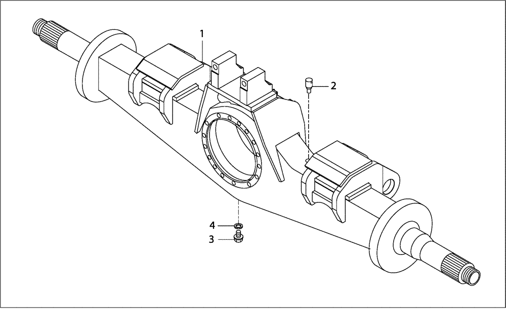 Схема запчастей Case 330B - (32A00000641[001]) - HOUSING, INTERMEDIATE AXLE W/WET BRAKE (87516928) (11) - AXLES/WHEELS