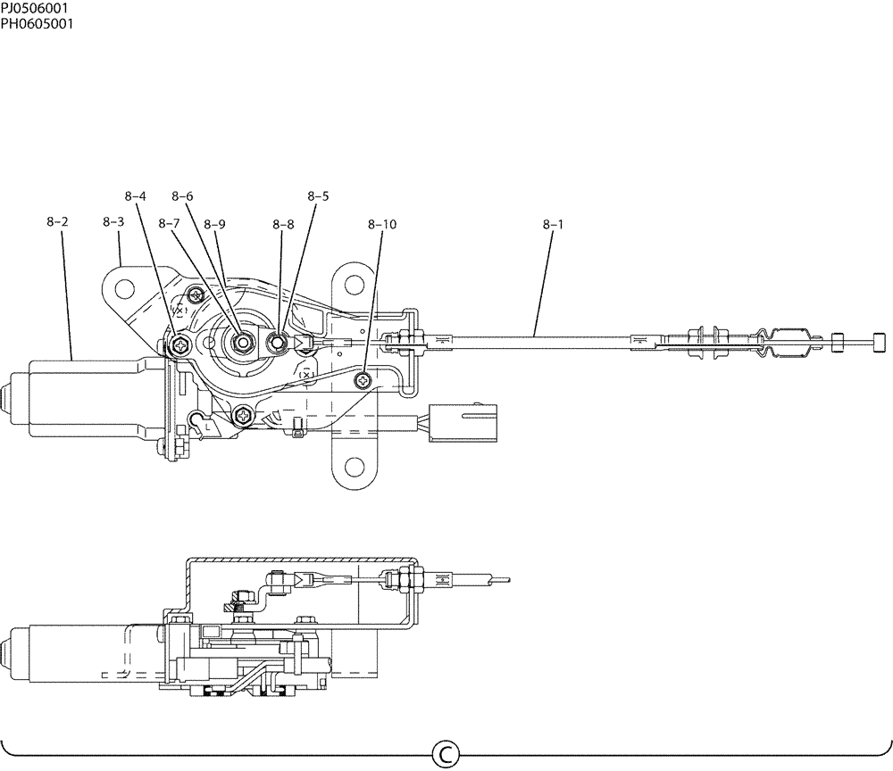 Схема запчастей Case CX50B - (01-020) - CONTROL ASSY, ENGINE (WITH DECEL) (10) - ENGINE