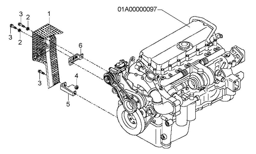 Схема запчастей Case 327B - (01A00000259[001]) - GUARD, DRIVE BELT (87578906) (01) - ENGINE