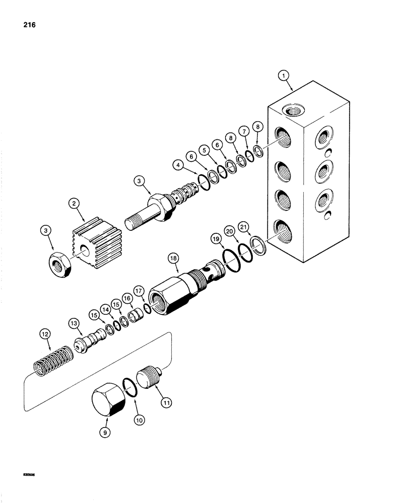 Схема запчастей Case 1280 - (216) - SOLENOID CONTROL VALVE (07) - HYDRAULIC SYSTEM