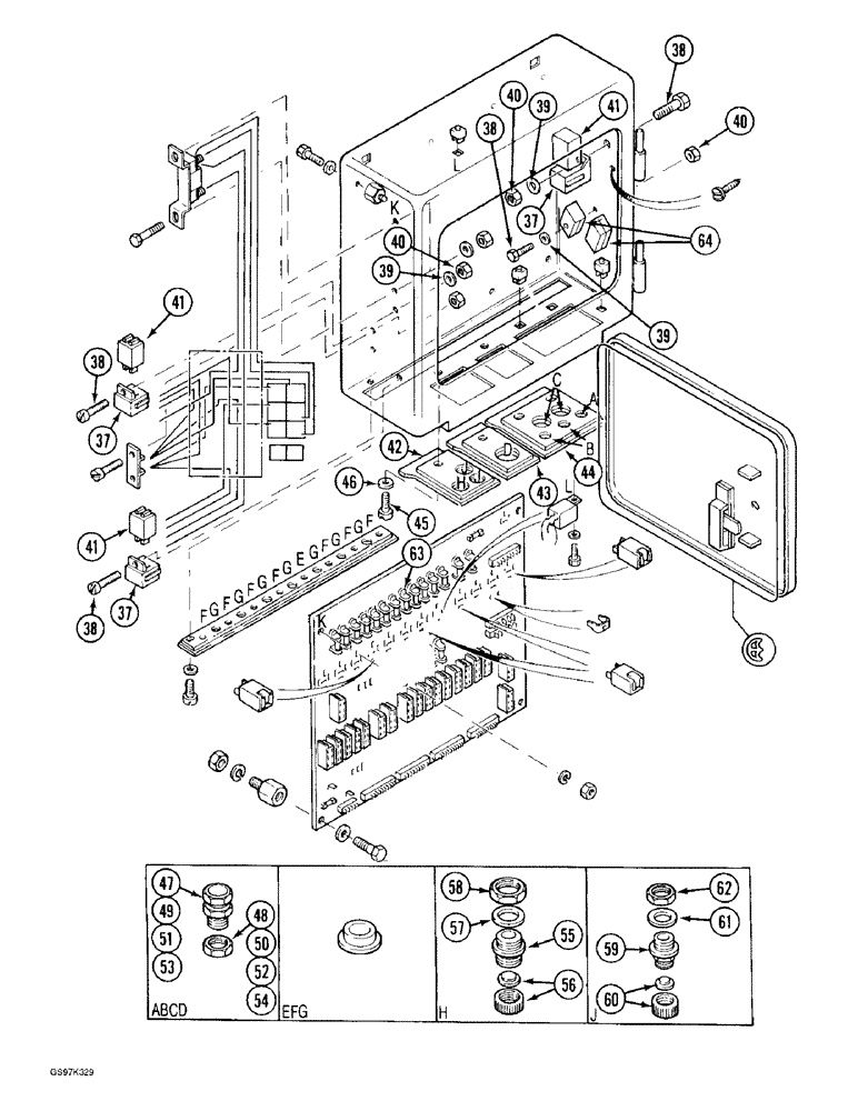 Схема запчастей Case 170C - (4-46) - ELECTRICAL BOX, P.I.N. 74501 THROUGH 74631 (04) - ELECTRICAL SYSTEMS