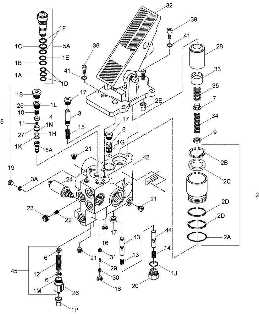 Схема запчастей Case 721D - (07-08) - VALVE ASSY - BRAKE (07) - BRAKES