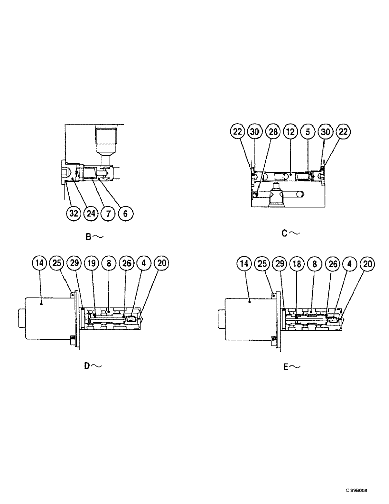 Схема запчастей Case 9007B - (8-086) - SELECTOR BLOCK (08) - HYDRAULICS