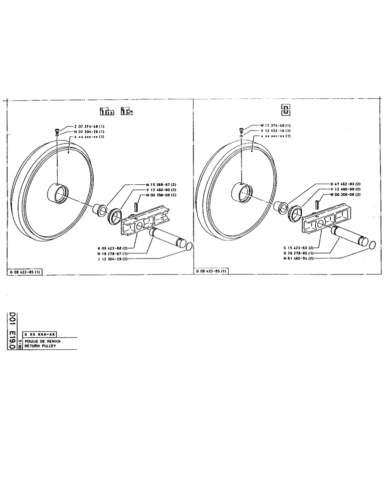 Схема запчастей Case 160CKS - (097) - RETURN PULLEY (04) - UNDERCARRIAGE