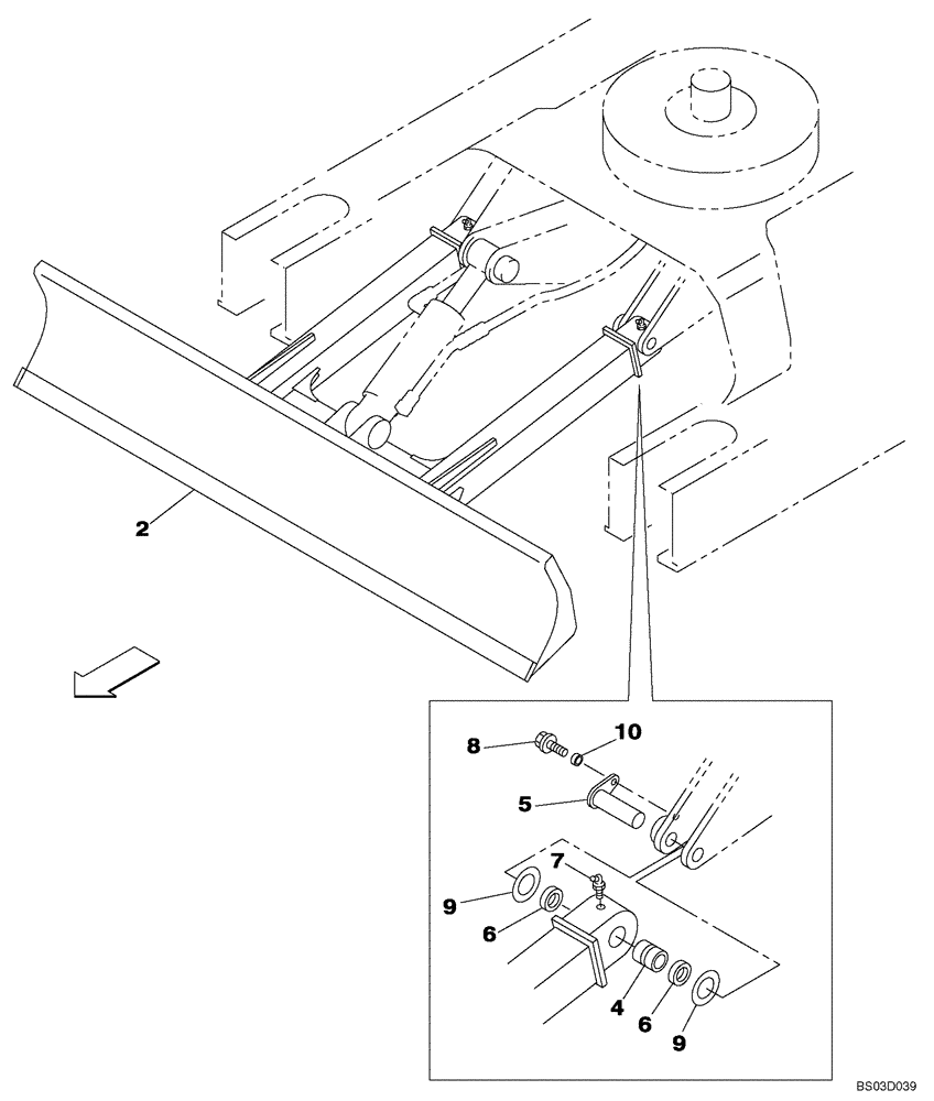 Схема запчастей Case CX80 - (09-51) - DOZER BLADE (09) - CHASSIS/ATTACHMENTS