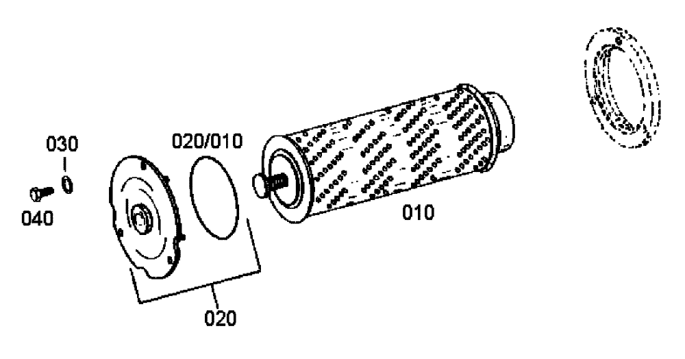 Схема запчастей Case 340B - (18A00000590[001]) - FILTER, HYDRAULIC OIL - GEARBOX (87453817) (03) - Converter / Transmission