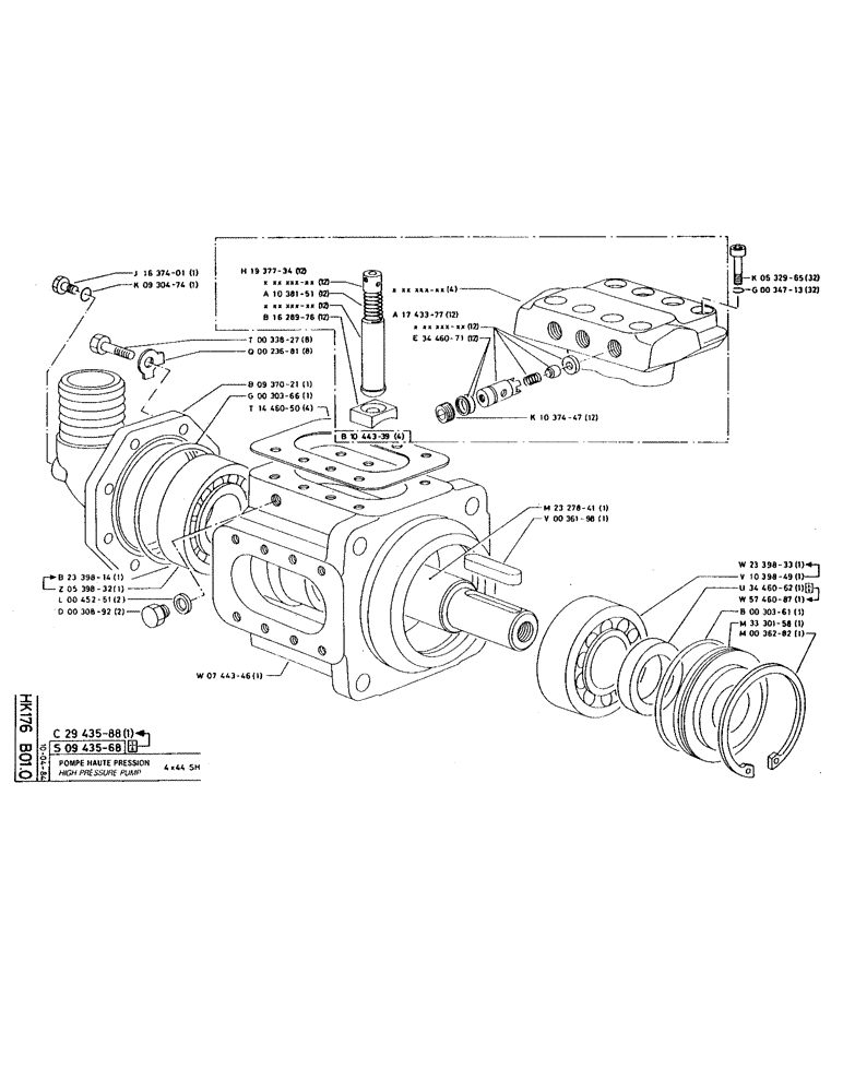 Схема запчастей Case 220 - (172) - HIGH PRESSURE PUMP (07) - HYDRAULIC SYSTEM