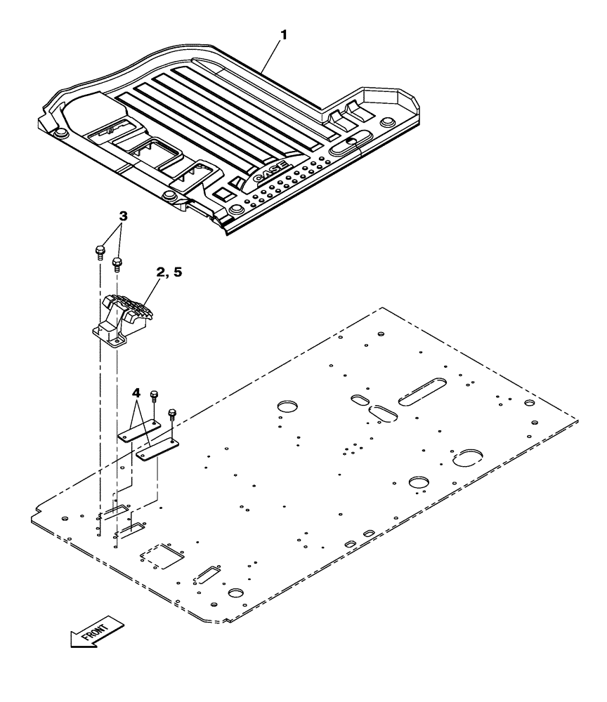 Схема запчастей Case CX300C - (09-011-00[01]) - OPERATORS COMPARTMENT - MAT, FLOOR - OPTIONAL (09) - CHASSIS/ATTACHMENTS