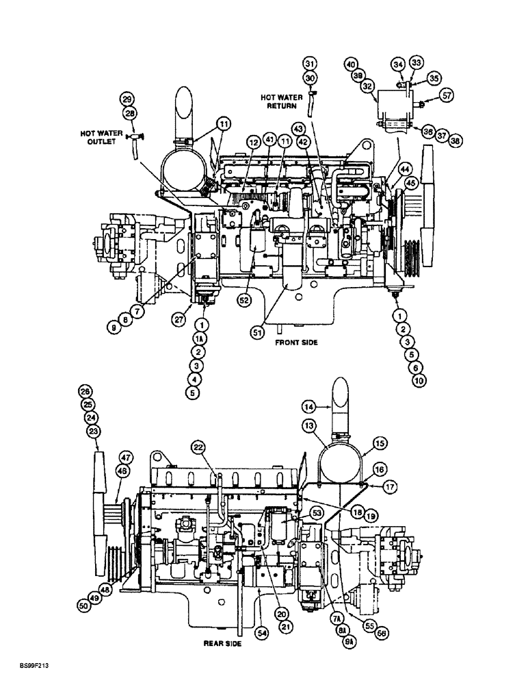 Схема запчастей Case 9060B - (2-02) - ENGINE MOUNTING AND ADAPTING PARTS (02) - ENGINE