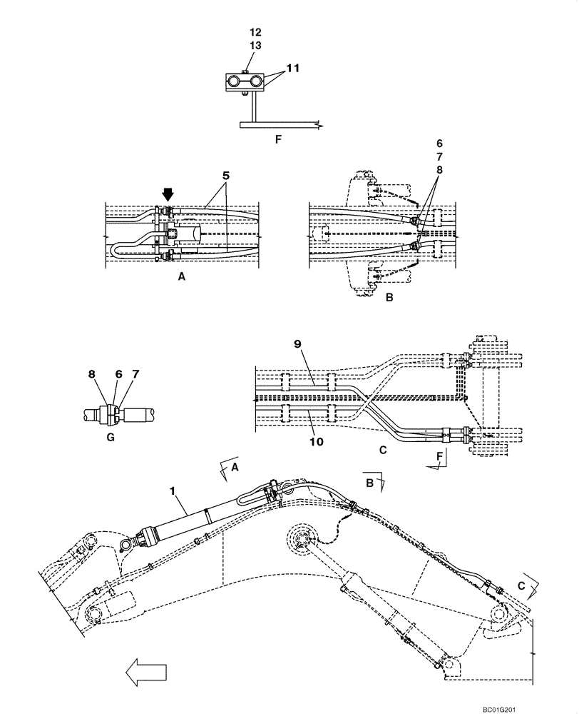 Схема запчастей Case CX800 - (08-17) - HYDRAULICS - ARM CYLINDER, MODELS WITHOUT LOAD HOLD (08) - HYDRAULICS