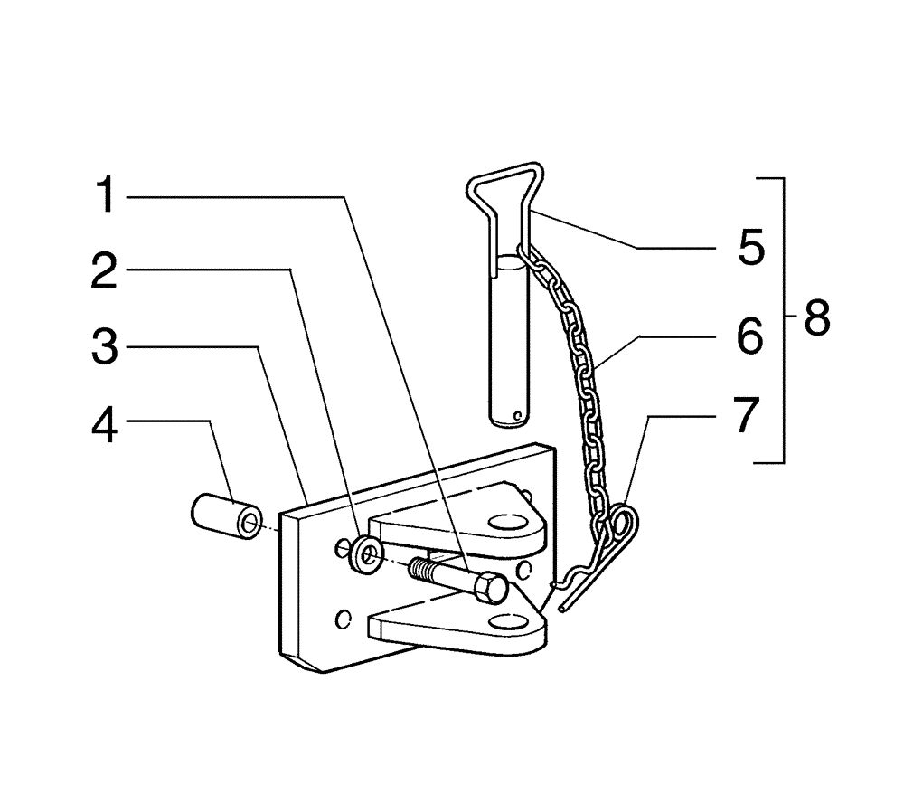 Схема запчастей Case 885B AWD - (09-12[01]) - TOW HOOK (09) - CHASSIS/ATTACHMENTS