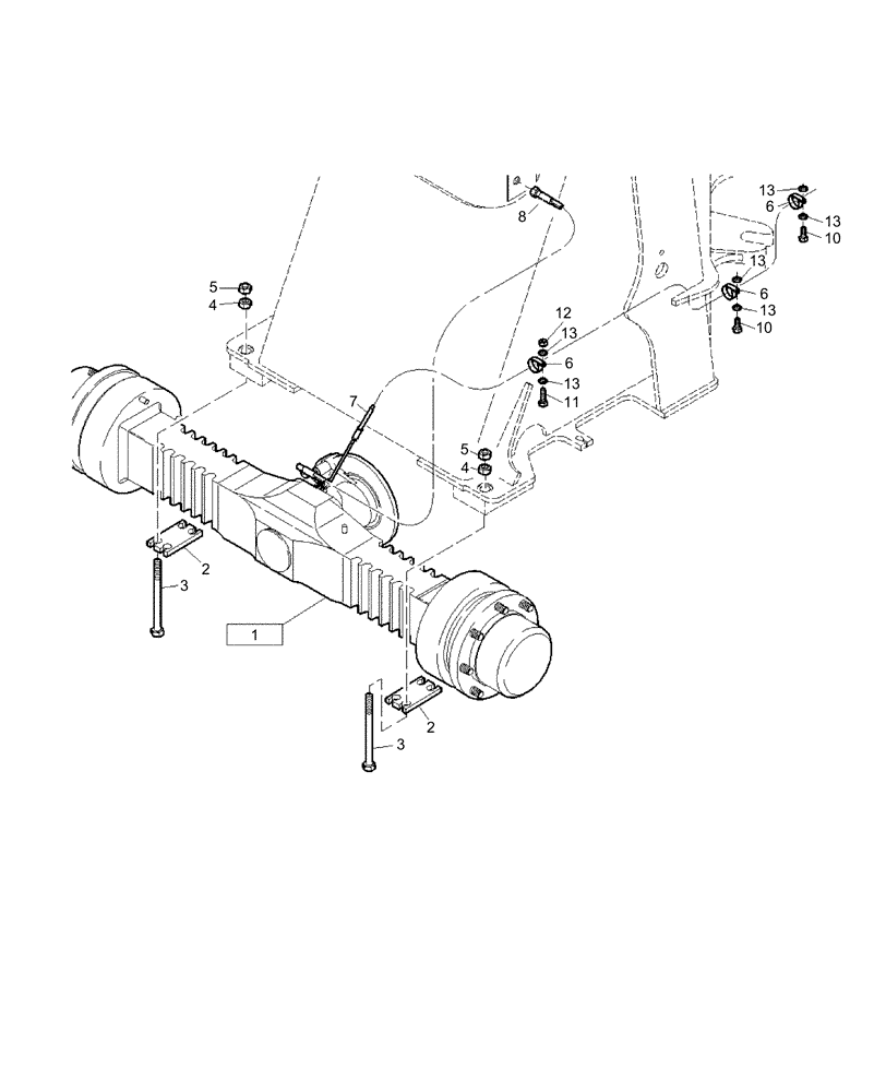 Схема запчастей Case 221E - (02.060[2991190000]) - FRONT AXLE INSTALLATION STANDARD 20 KM/H (25) - FRONT AXLE SYSTEM