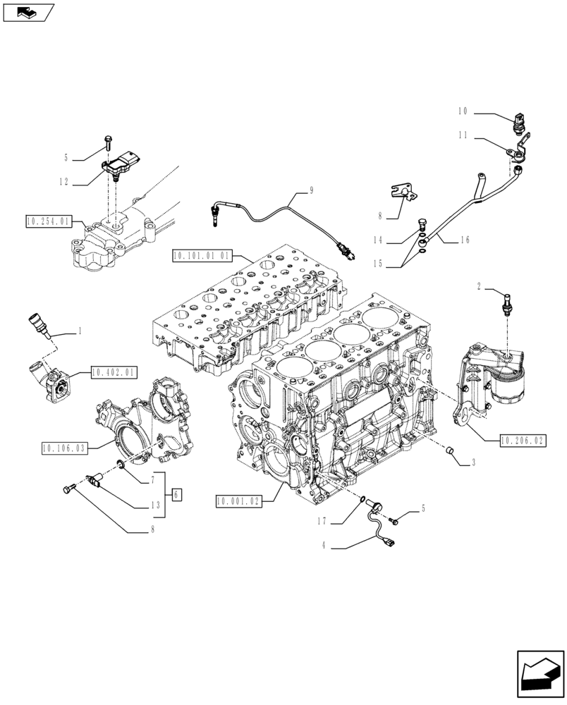 Схема запчастей Case F5HFL413B A002 - (55.414.01) - DIAGNOSTIC SENSOR (504388686) (55) - ELECTRICAL SYSTEMS