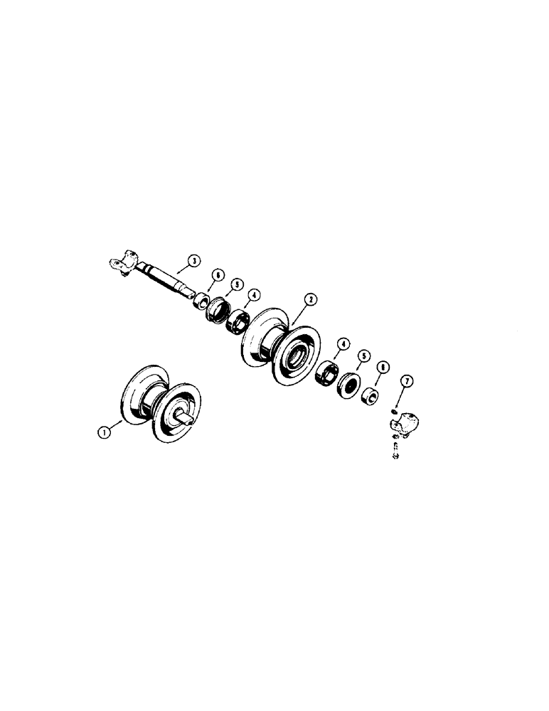 Схема запчастей Case 310G - (122[1]) - TRACK ROLLER - HEAVY DUTY (04) - UNDERCARRIAGE