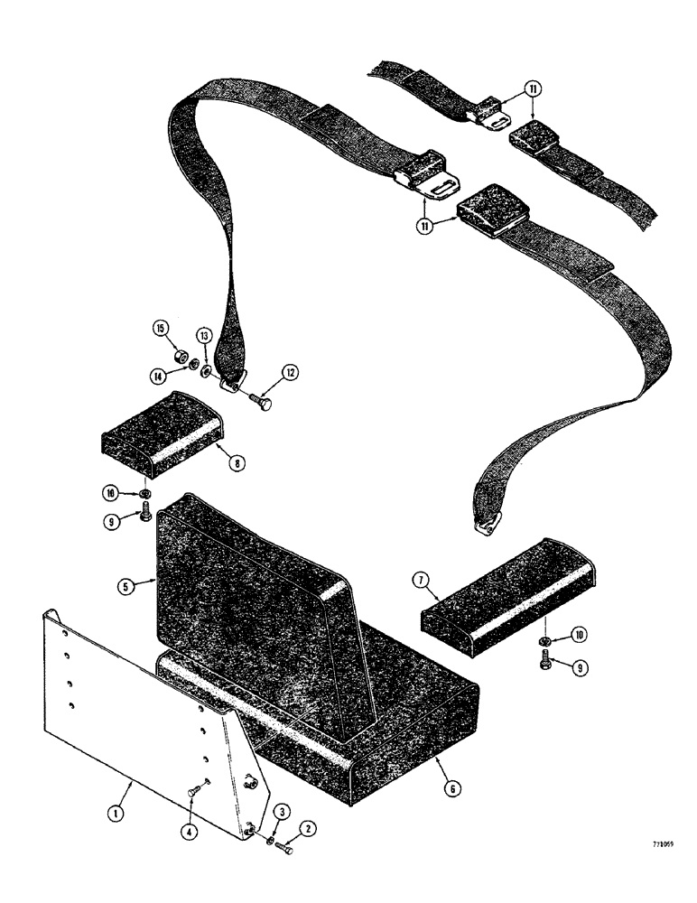 Схема запчастей Case 350 - (416) - SEAT AND SEAT BELTS (05) - UPPERSTRUCTURE CHASSIS