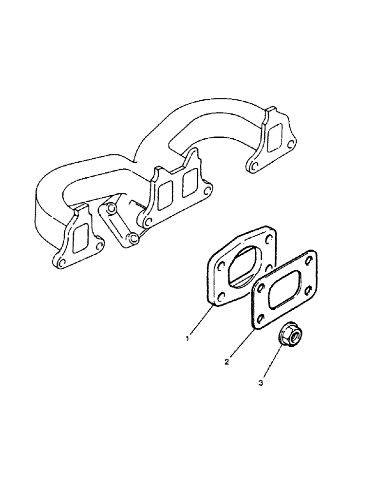 Схема запчастей Case 221B - (2-58) - EXHAUST OUTLET FLANGE, 121B (DAH1215912-) / 221B (DAH2215913-) (02) - ENGINE