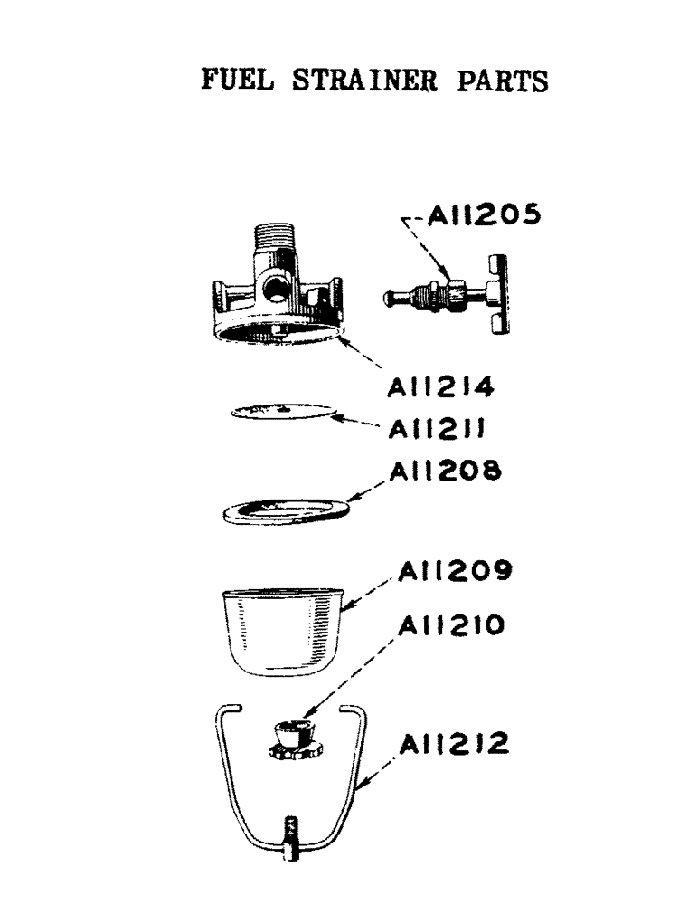 Схема запчастей Case 300 - (143) - FUEL STRAINER PARTS (02) - FUEL SYSTEM