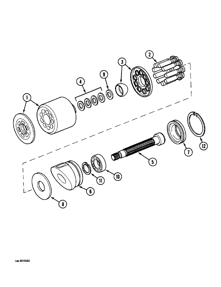 Схема запчастей Case 1088 - (8B-42) - ROTARY GROUP, P.I.N. FROM 19801 TO 20173 (08) - HYDRAULICS