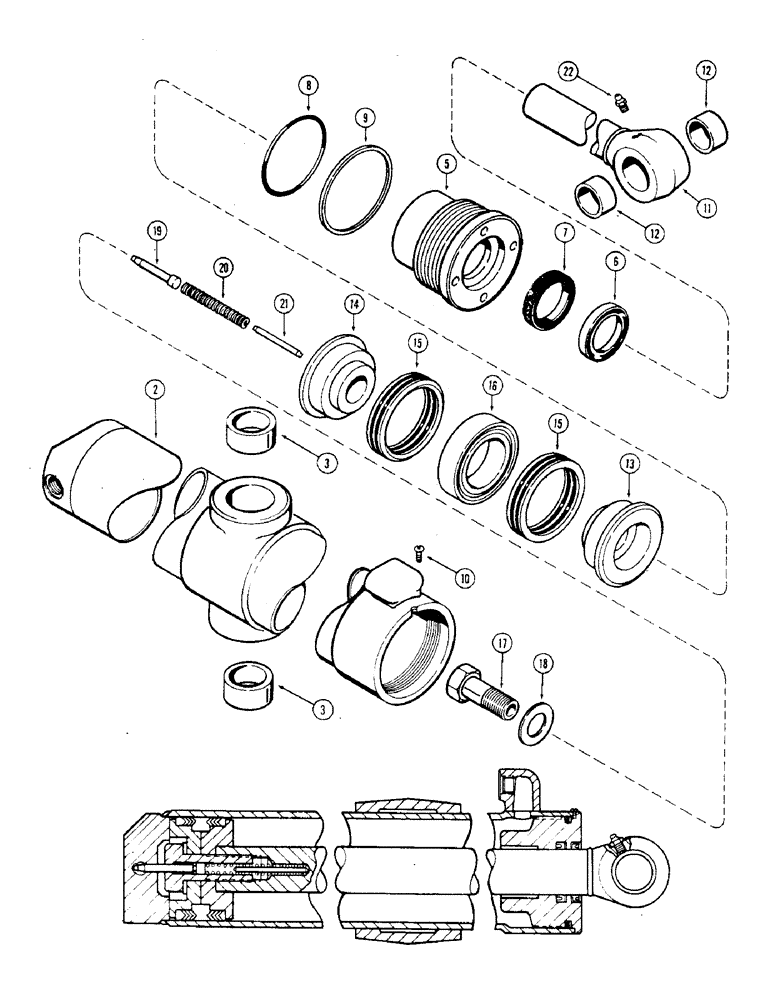 Схема запчастей Case 36 - (62) - G32878 AND G32879 SWING CYLINDERS 