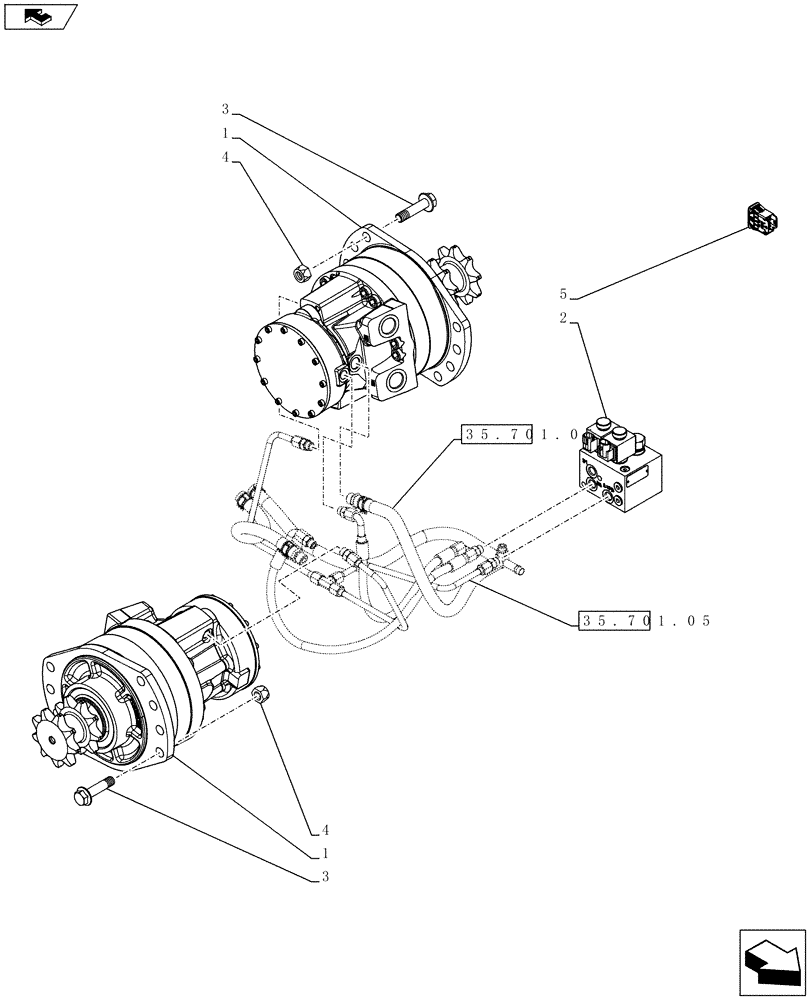 Схема запчастей Case SV250 - (35.353.AC[09]) - TRAVEL SPEED 2SPD (SR220 - SV300) (35) - HYDRAULIC SYSTEMS