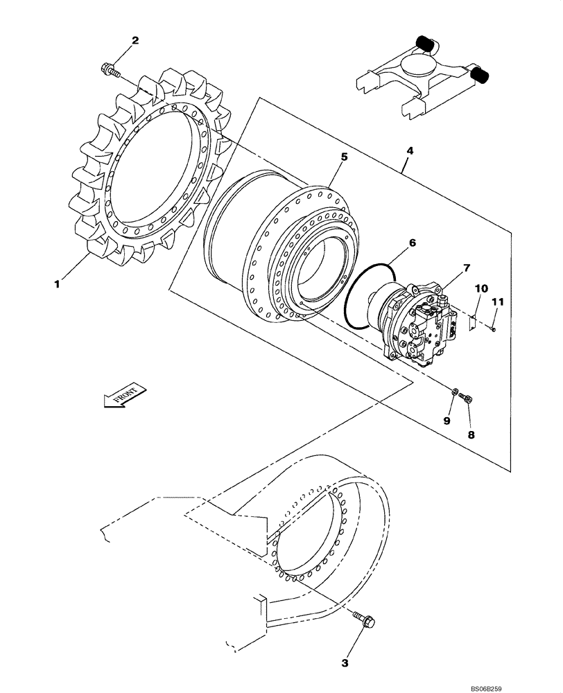 Схема запчастей Case CX700B - (06-01) - TRAVEL MOTOR AND REDUCTION GEAR (06) - POWER TRAIN