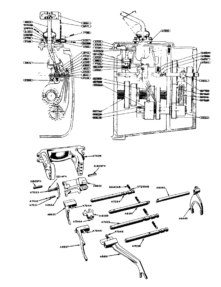 Схема запчастей Case 420 - (084) - GEAR SHIFTER ASSEMBLY, EIGHT SPEED TRANSMISSION (21) - TRANSMISSION