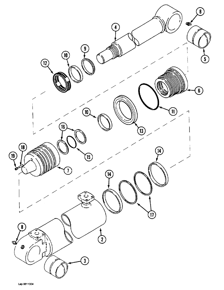 Схема запчастей Case 1088 - (8G-14) - BOOM CYLINDER, P.I.N. FROM 19801 TO XXXXX (08) - HYDRAULICS