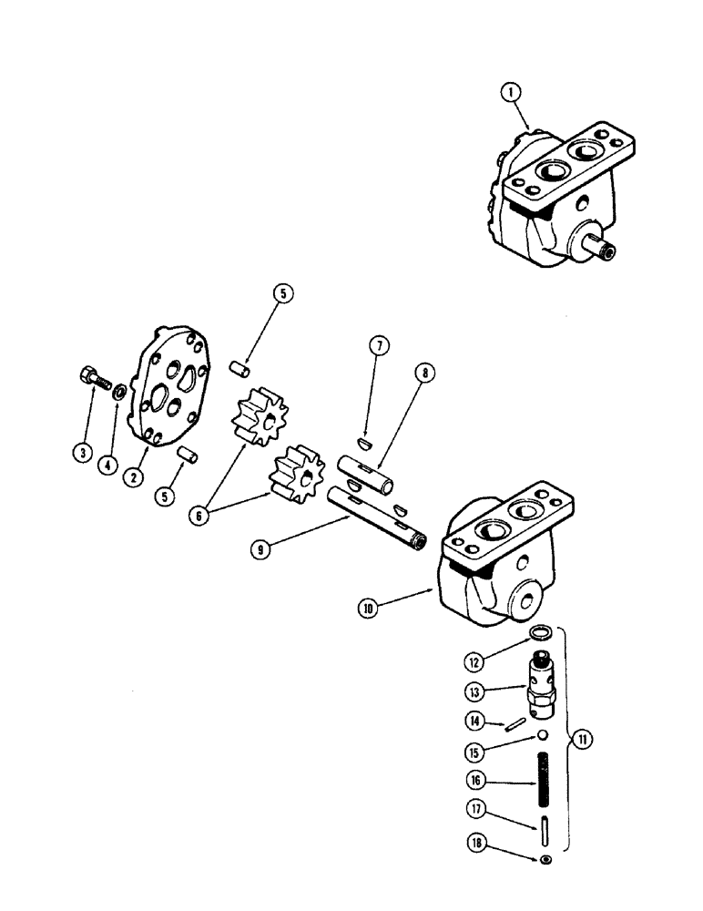 Схема запчастей Case 580 - (100) - A37570 DRIVE PUMP, POWER SHUTTLE (21) - TRANSMISSION