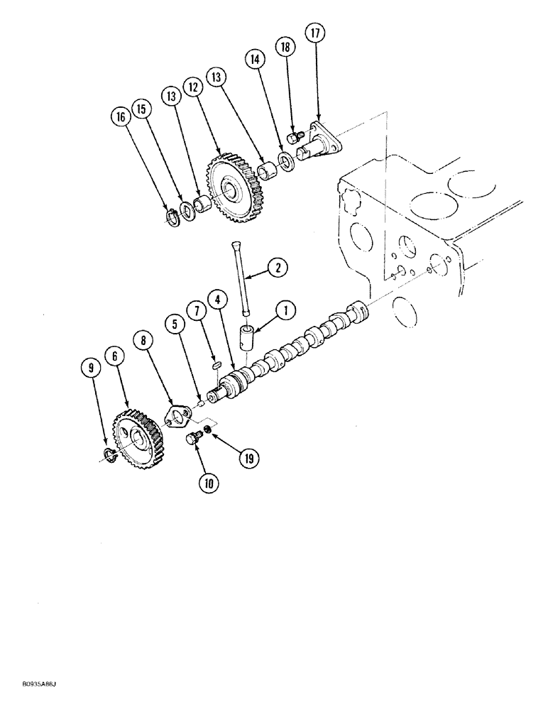 Схема запчастей Case 1818 - (2-26) - CAMSHAFT, DIESEL MODELS (02) - ENGINE