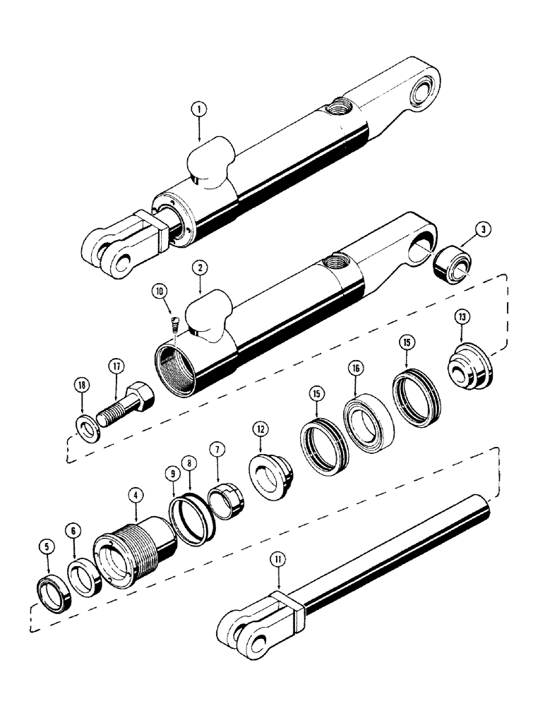 Схема запчастей Case 680CK - (342) - G32368 3-PT. HITCH TILT CYLINDER, 2-1/2" DIA. CYLINDER WITH 6" STROKE (35) - HYDRAULIC SYSTEMS