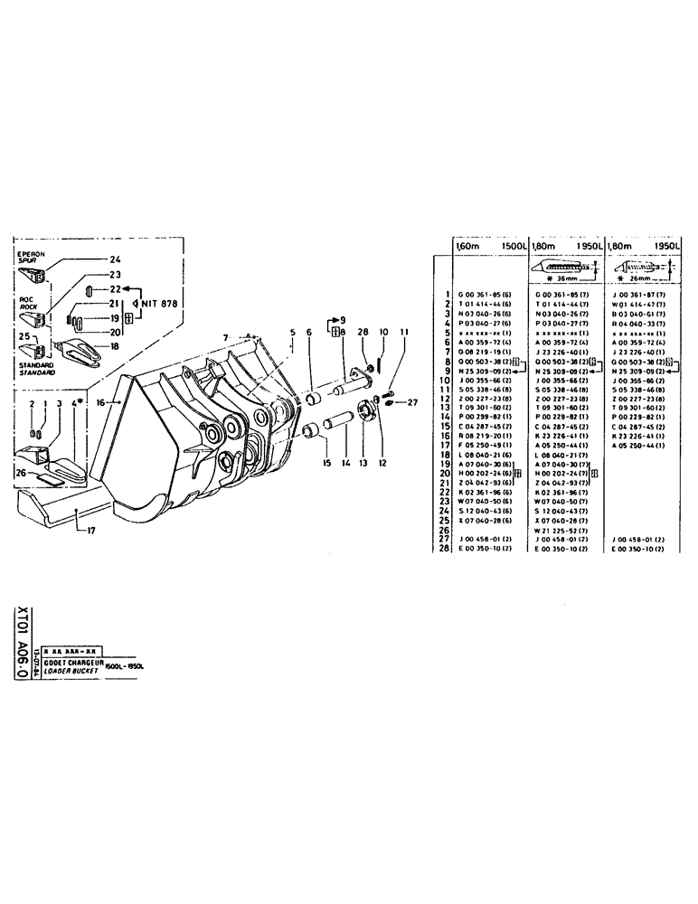 Схема запчастей Case 160CL - (329) - LOADER BUCKET (18) - ATTACHMENT ACCESSORIES