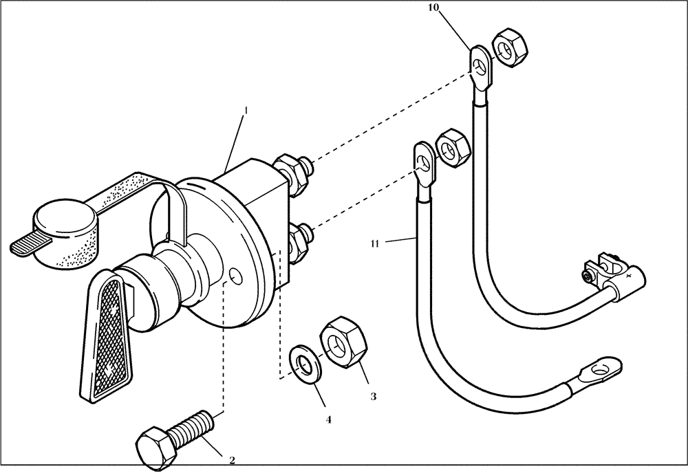 Схема запчастей Case 21D - (32.175[002]) - MAIN SWITCH BATTERY INSTALLATION (OPTION) (S/N 561101-UP) No Description