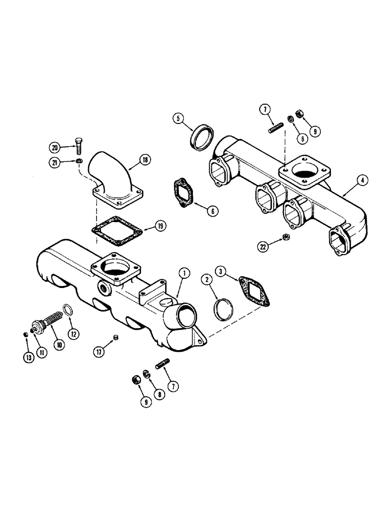 Схема запчастей Case 680CK - (010) - MANIFOLD AND MUFFLER, (267B) DIESEL ENGINE (10) - ENGINE