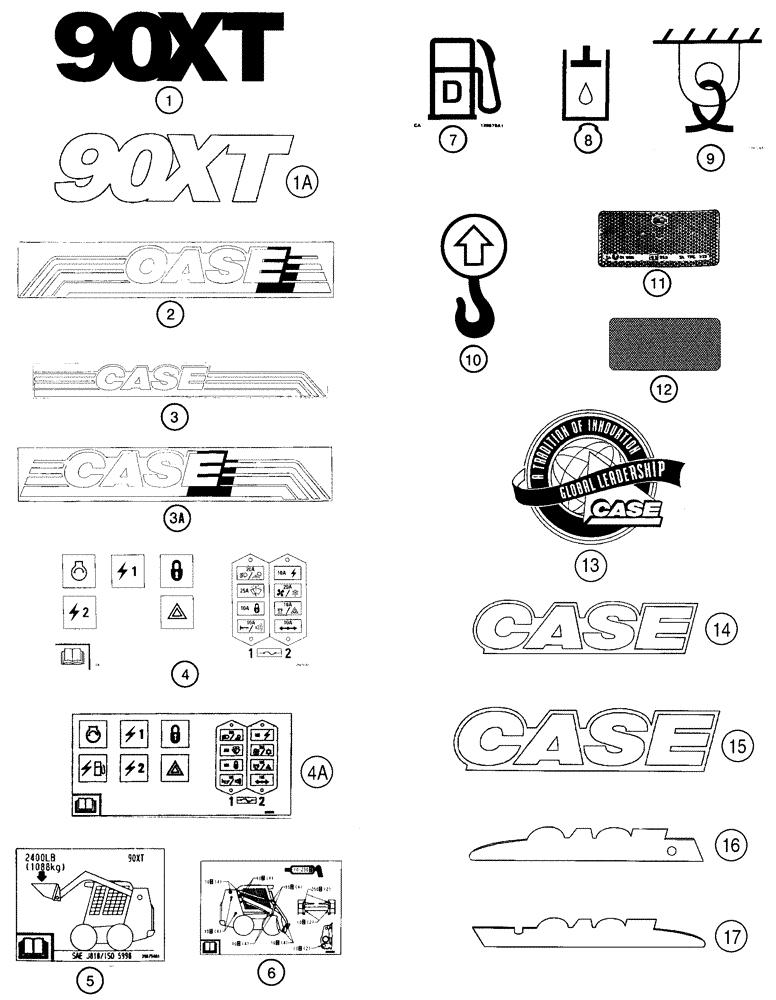 Схема запчастей Case 90XT - (09-73) - DECALS (09) - CHASSIS