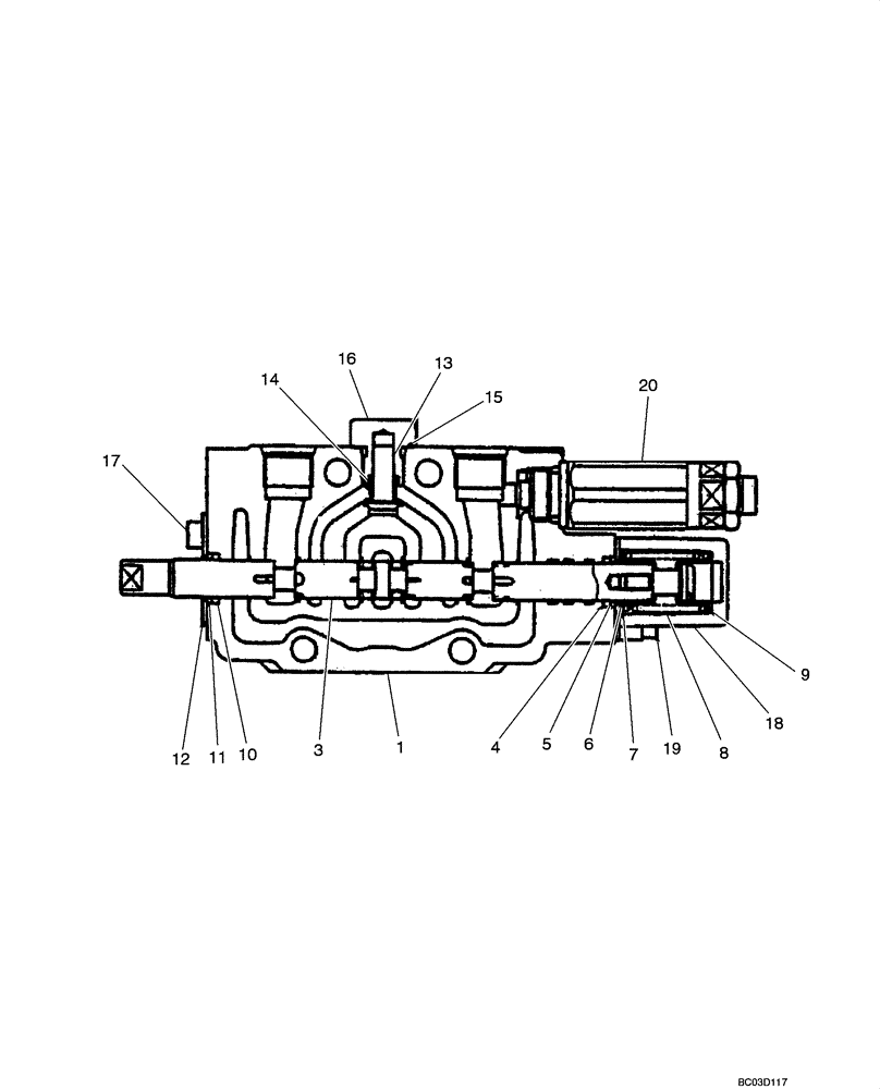 Схема запчастей Case CX36 - (08-44[00]) - VALVE ASSY - DOZER BLADE (CX36 ASN PX11-08901) (08) - HYDRAULICS