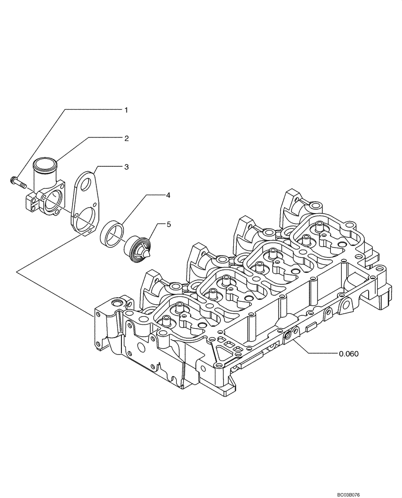 Схема запчастей Case 521D - (0.326[01]) - THERMOSTAT - ENGINE COOLING SYSTEM (02) - ENGINE