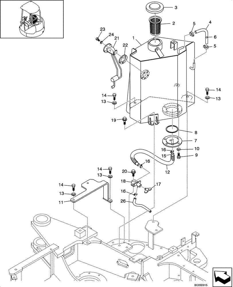 Схема запчастей Case CX31 - (03-01[00]) - FUEL TANK (03) - FUEL SYSTEM