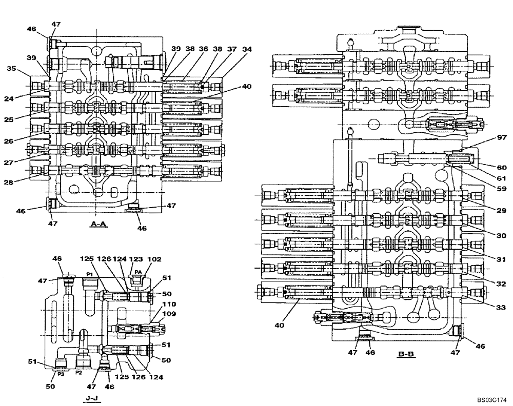 Схема запчастей Case CX75SR - (08-67) - VALVE ASSY, CONTROL (08) - HYDRAULICS