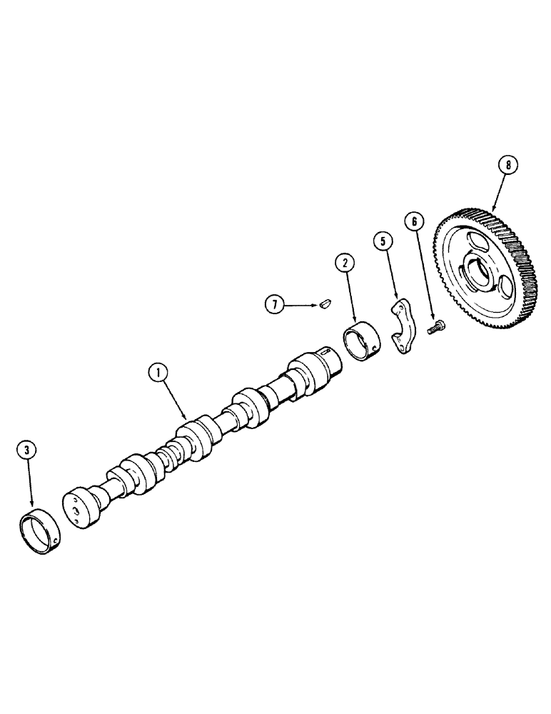 Схема запчастей Case 580SK - (2-44) - CAMSHAFT (02) - ENGINE