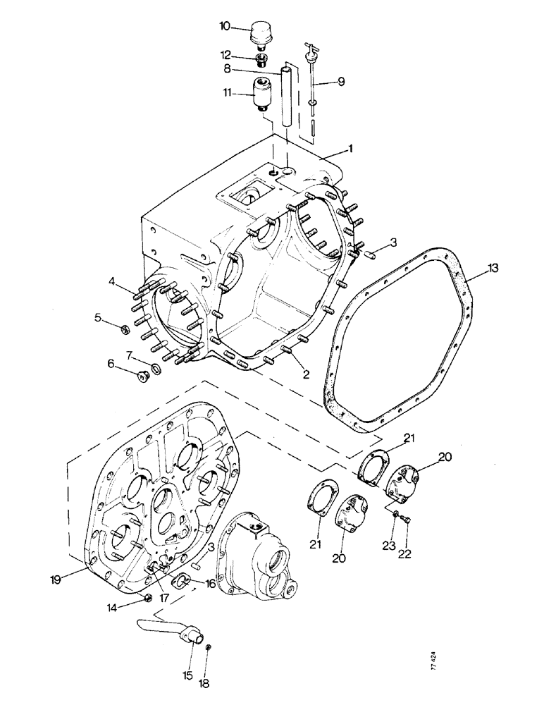 Схема запчастей Case 850 - (B03-1) - TRANSMISSION HOUSING AND FRONT COVERS (03) - TRANSMISSION