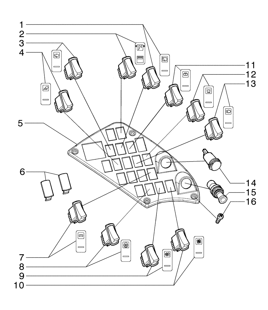 Схема запчастей Case 865B AWD - (04-25[01]) - INSTRUMENT PANEL, OPTIONALS (04) - ELECTRICAL SYSTEMS