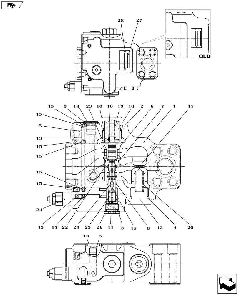 Схема запчастей Case CX160C - (35.350.94) - HOLDING VALVE (35) - HYDRAULIC SYSTEMS