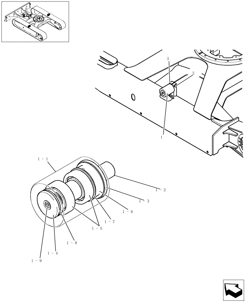 Схема запчастей Case CX31B - (374-01[1]) - TRACK ROLLER - COMPONENTS (48) - TRACKS & TRACK SUSPENSION