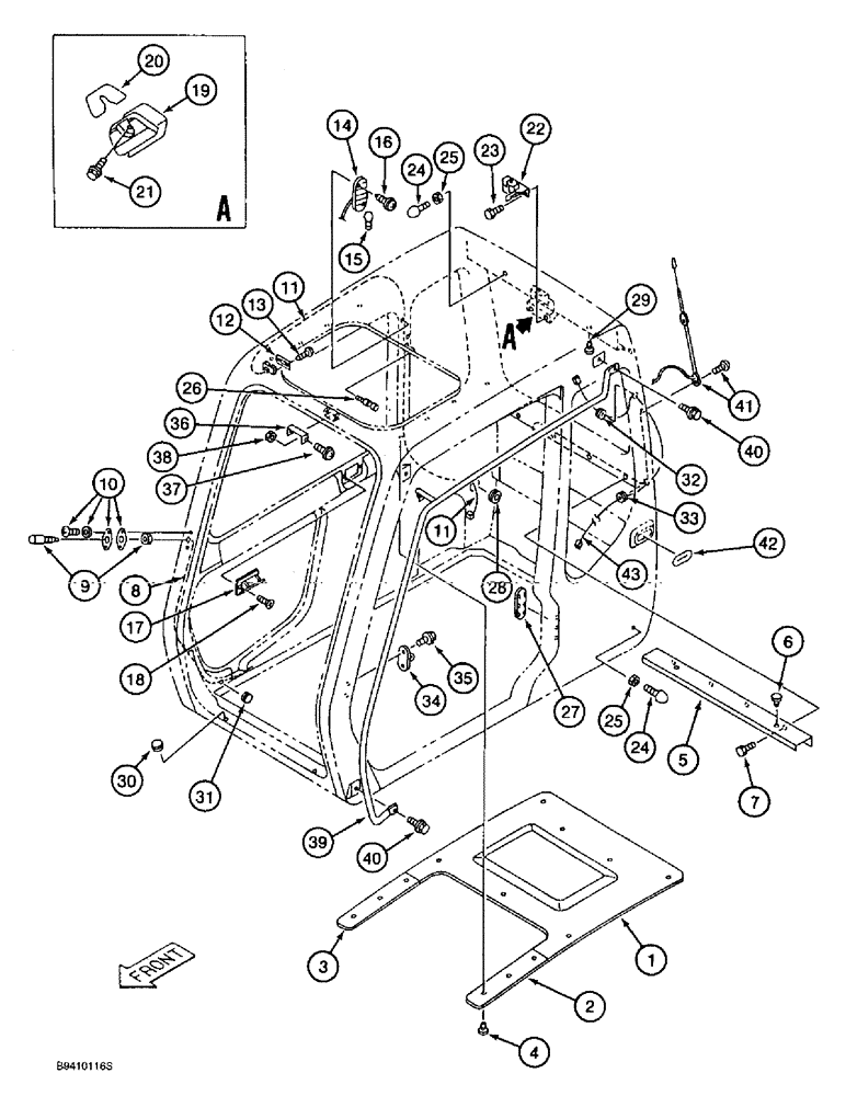 Схема запчастей Case 9010B - (9-062) - CAB ASSEMBLY MISCELLANEOUS PARTS (09) - CHASSIS